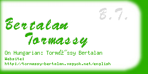 bertalan tormassy business card